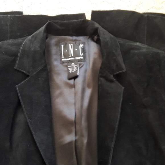 INC International Concepts Black Leather Coat - Picture 3 of 8
